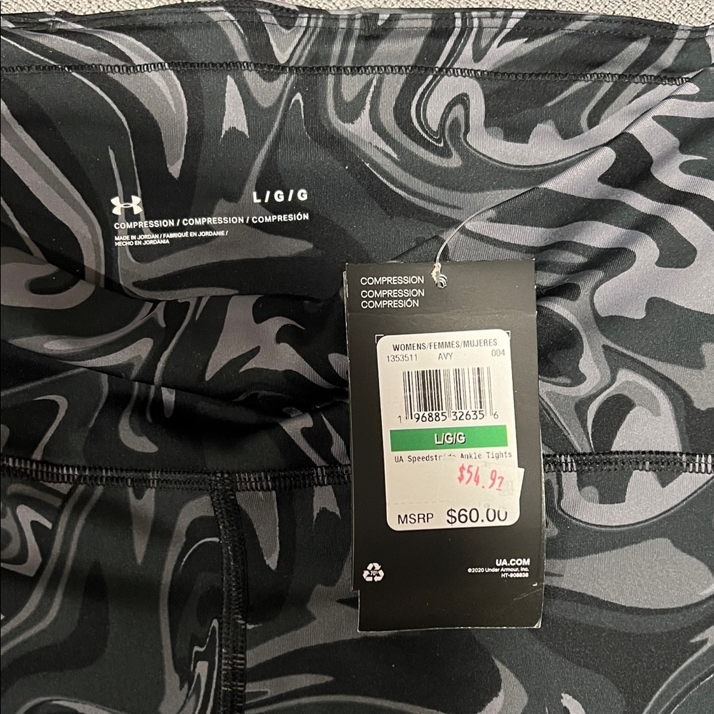 Under Armour Women’s Ankle Compression Leggings - Black and Gray - Picture 3 of 3